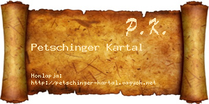 Petschinger Kartal névjegykártya
